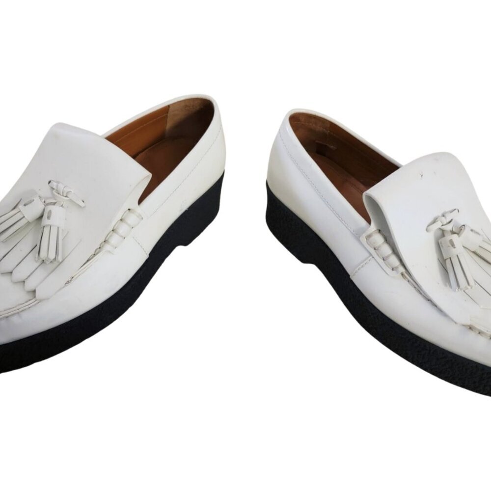 Celine Phoebe Philo Chunky Platform Kiltie Loafers White 41 11 - Picture 6 of 10